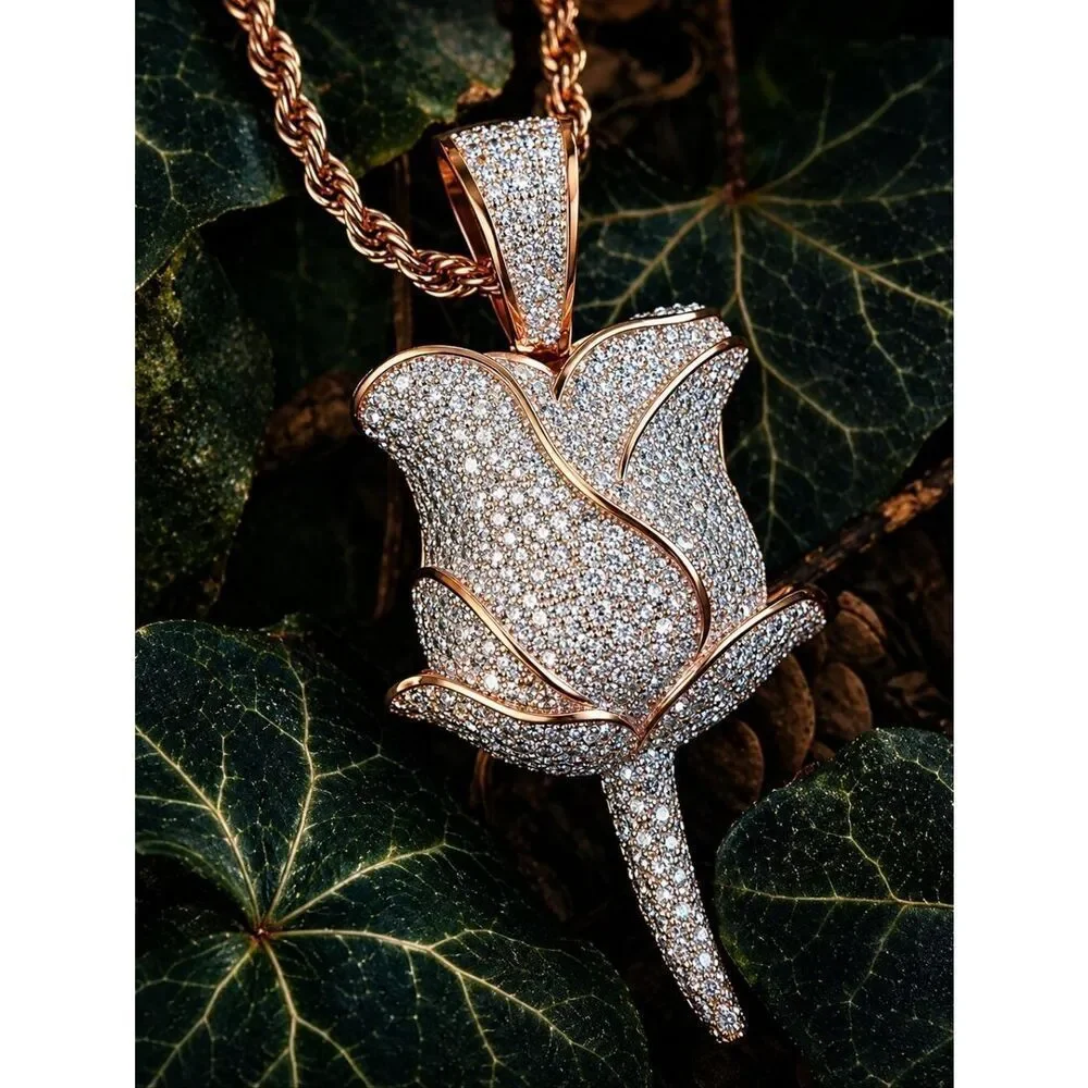 Stainless Steel Rose Gold plated Rose Necklace